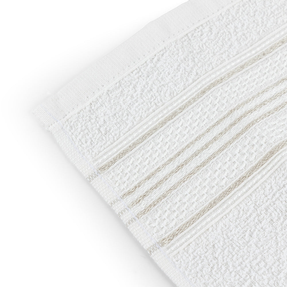 Jogo De Banho 2 Peças 280g/M² Rubi Toalhas 100% Algodão Off White
