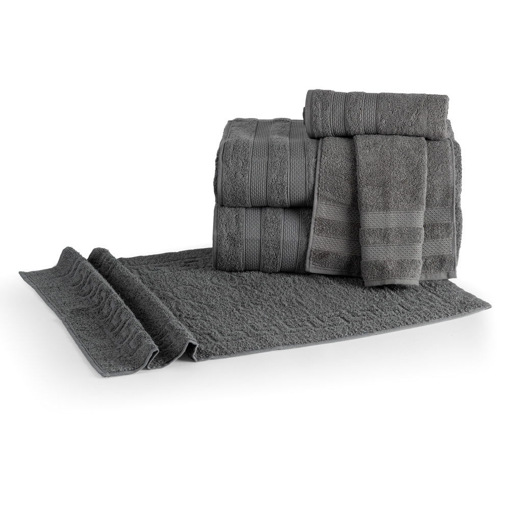 Jogo De Banho 5 Peças 430g/M² Comfort 100% Algodão Cinza