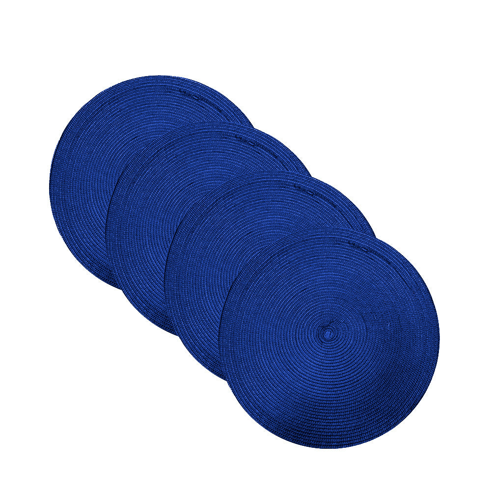 Kit Jogo Americano 4 Peças Redondo Sousplat Mesa Posta Azul