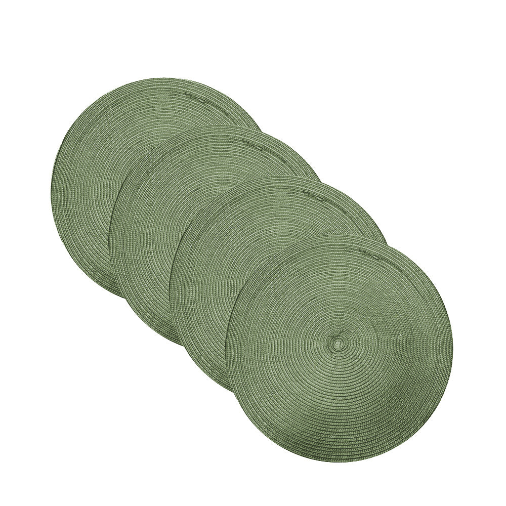 Kit Jogo Americano 4 Peças Redondo Sousplat Mesa Posta Verde