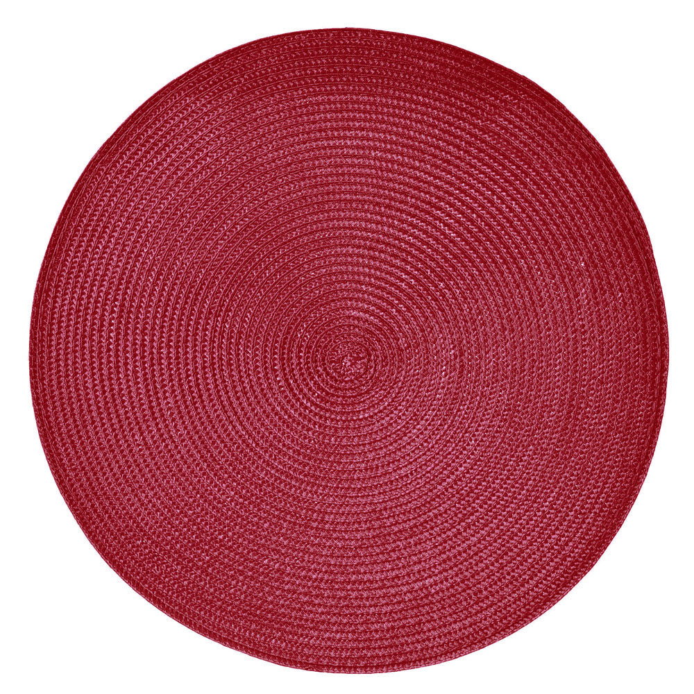 Kit Jogo Americano 4 Peças Redondo Sousplat Mesa Posta Vermelho