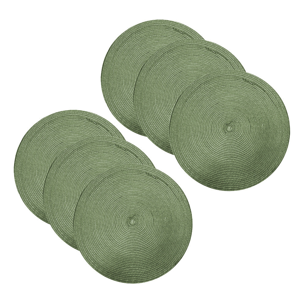 Kit Jogo Americano 6 Peças Redondo Sousplat Mesa Posta Verde