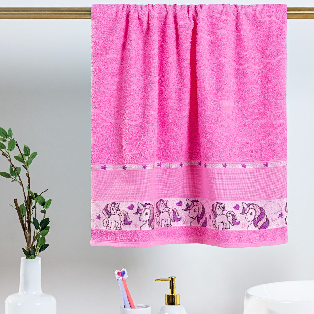 Toalha De Banho Kids 315g/M² Avulsa 1,15X75cm 100% Algodão Unicórnio