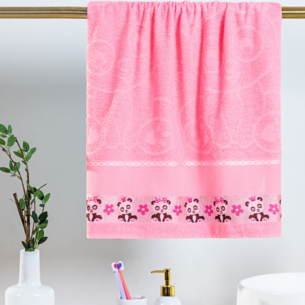 Toalha De Banho Kids 315g/M² Avulsa 1,15X75cm 100% Algodão Ursinho Panda