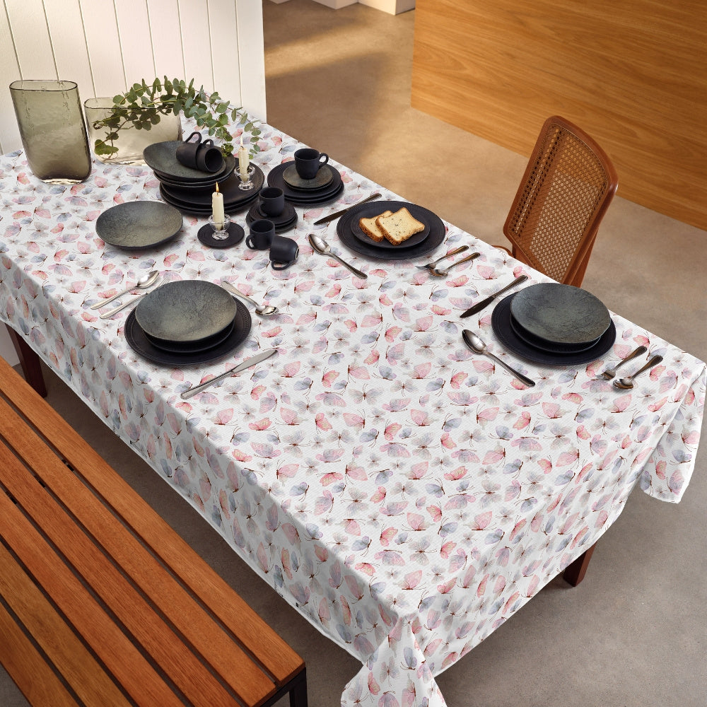 Toalha de Mesa 6 Lugares Elegance 1,40x2,20m Estampada Borboletas