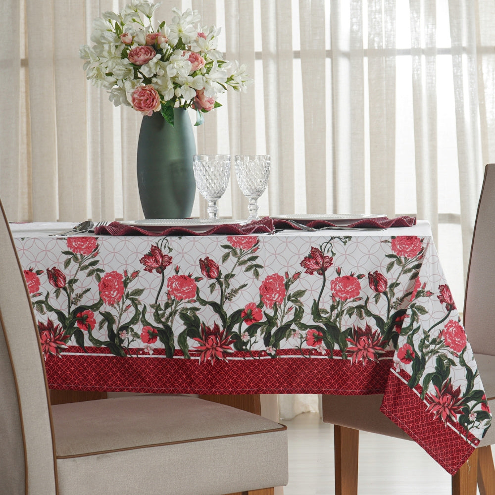 Toalha de Mesa Impermeável Facile Retangular 10 Lugares Floral