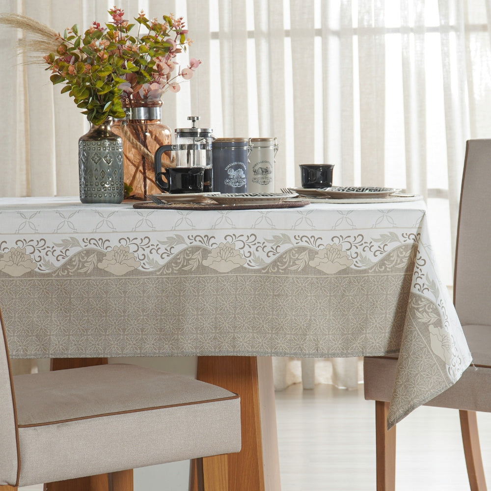 Toalha de Mesa Impermeável Facile Retangular 8 Lugares Harmonia